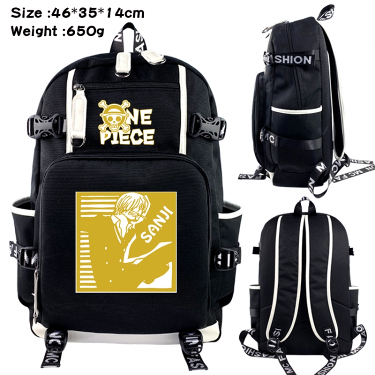 One Piece Data USB backpack Cartoon printed student backpack 46X35X14CM 650G