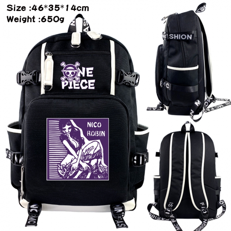 One Piece Data USB backpack Cartoon printed student backpack 46X35X14CM 650G