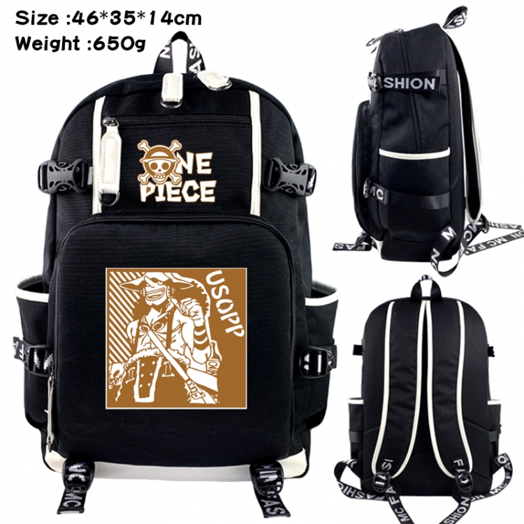 One Piece Data USB backpack Cartoon printed student backpack 46X35X14CM 650G