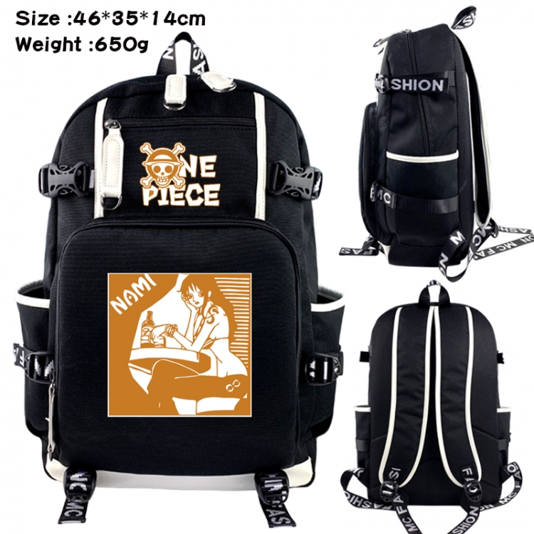 One Piece Data USB backpack Cartoon printed student backpack 46X35X14CM 650G