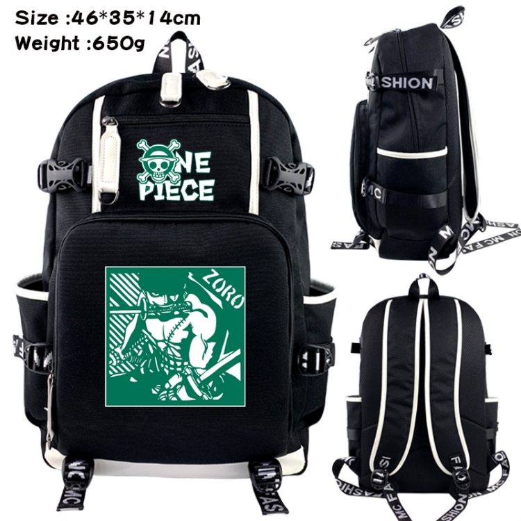 One Piece Data USB backpack Cartoon printed student backpack 46X35X14CM 650G