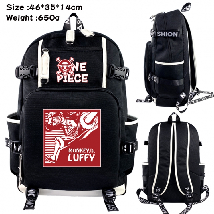 One Piece Data USB backpack Cartoon printed student backpack 46X35X14CM 650G