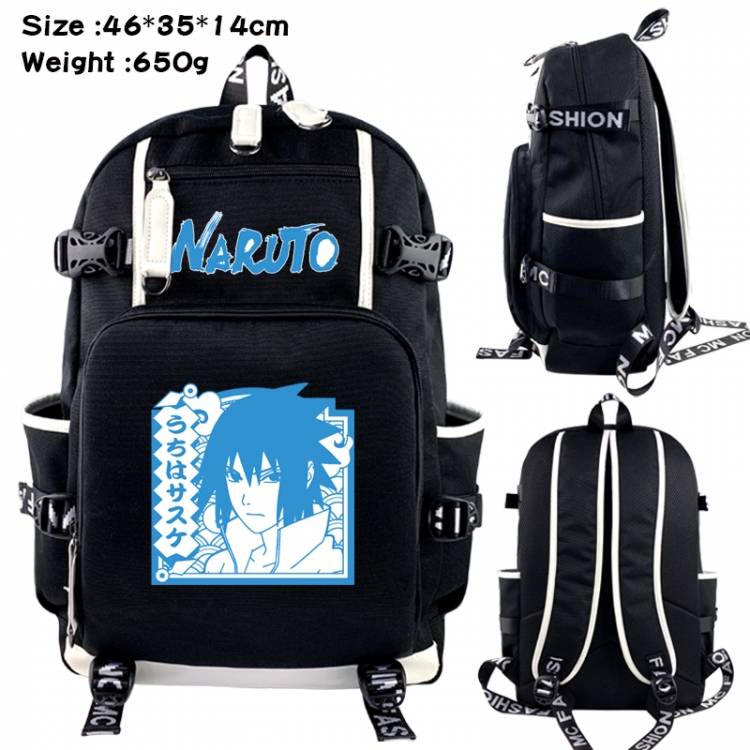 Naruto Data USB backpack Cartoon printed student backpack 46X35X14CM 650G