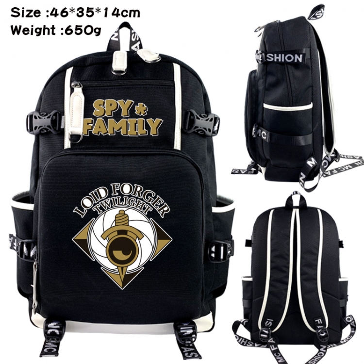 SPYxFAMILY Data USB backpack Cartoon printed student backpack 46X35X14CM 650G