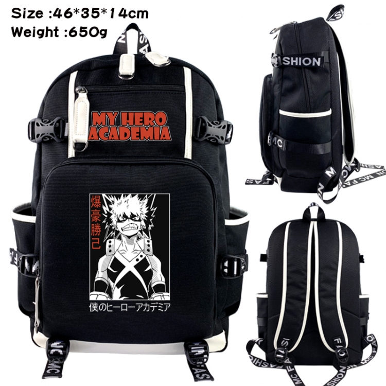 My Hero Academia Data USB backpack Cartoon printed student backpack 46X35X14CM 650G