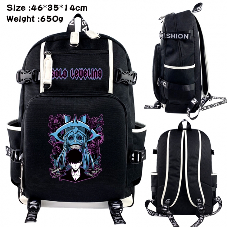 Solo Leveling:Arise Data USB backpack Cartoon printed student backpack 46X35X14CM 650G