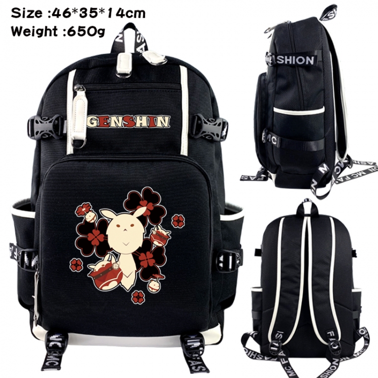 Genshin Impact Data USB backpack Cartoon printed student backpack 46X35X14CM 650G