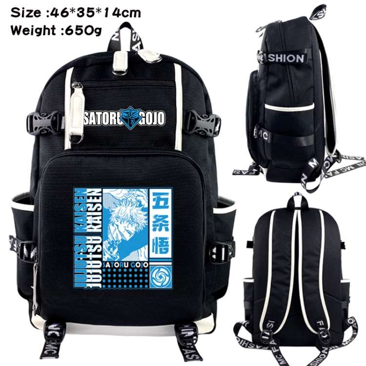 Jujutsu Kaisen Data USB backpack Cartoon printed student backpack 46X35X14CM 650G