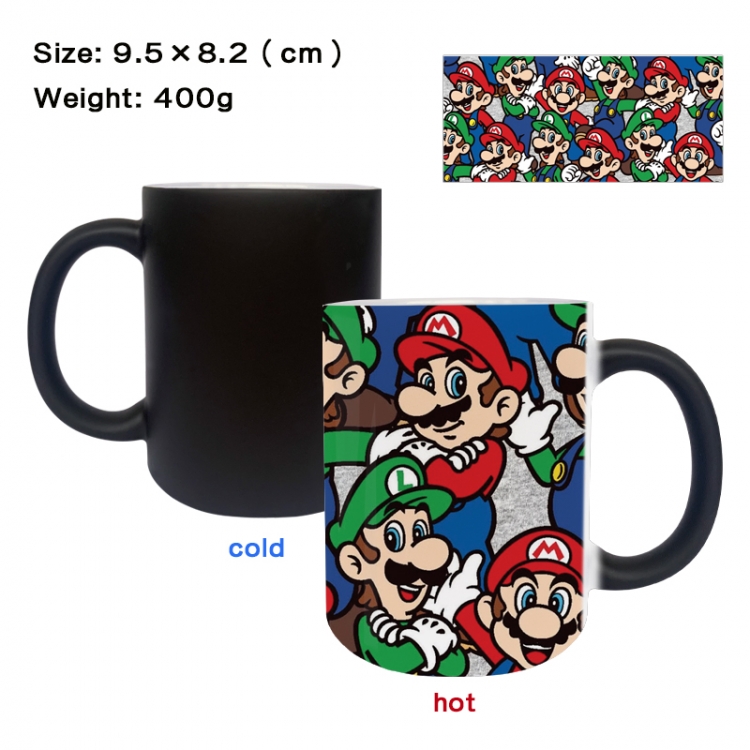 Super Mario Anime peripherals color changing ceramic cup tea cup mug 9.5X8.2cm