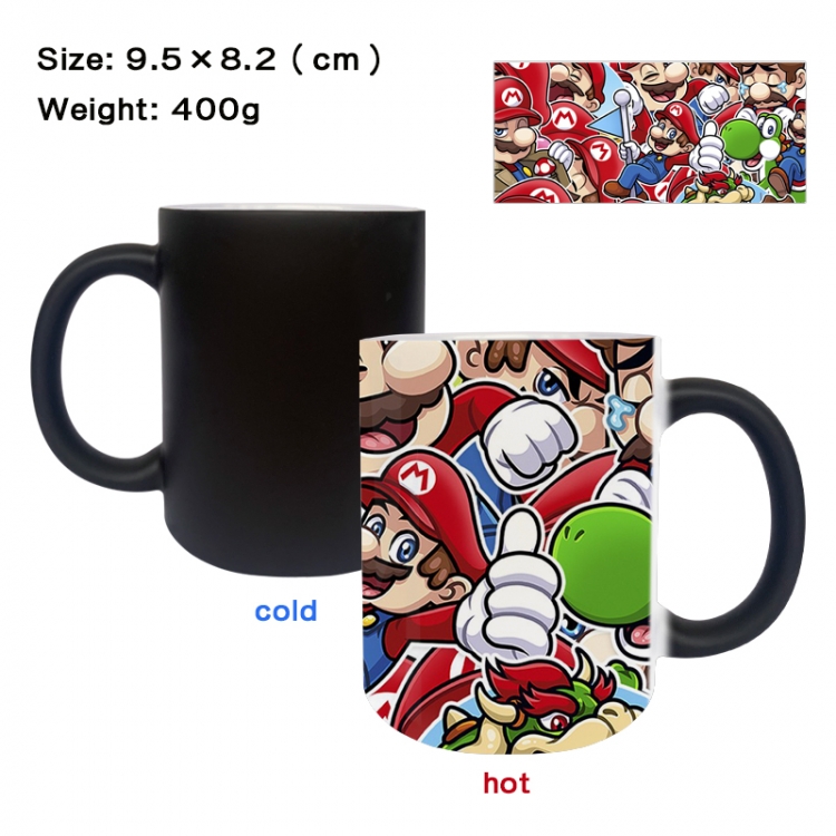 Super Mario Anime peripherals color changing ceramic cup tea cup mug 9.5X8.2cm