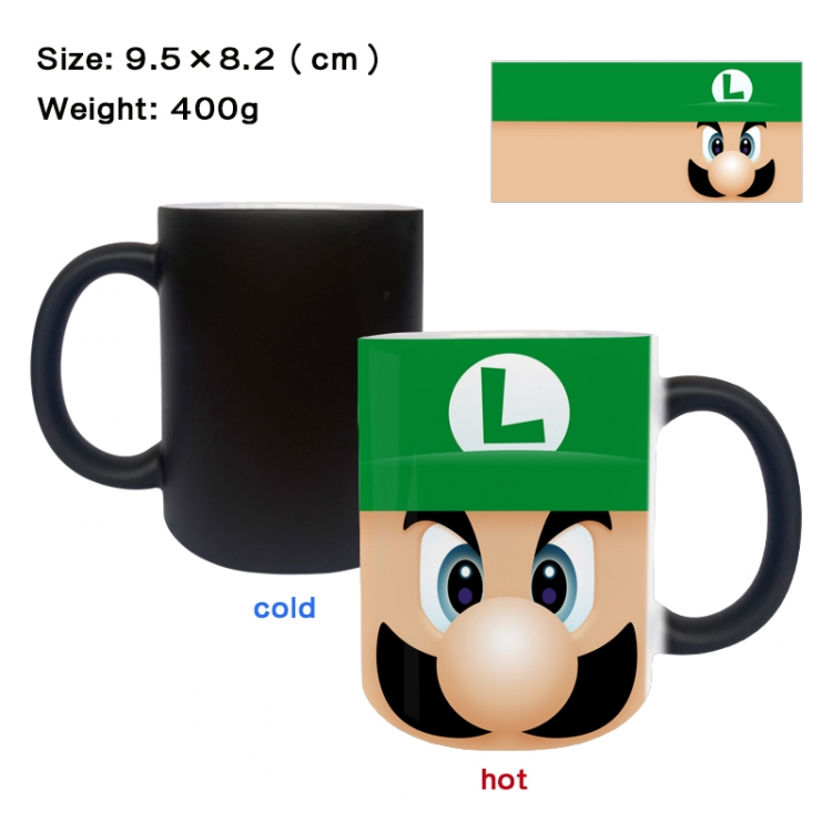 Super Mario Anime peripherals color changing ceramic cup tea cup mug 9.5X8.2cm