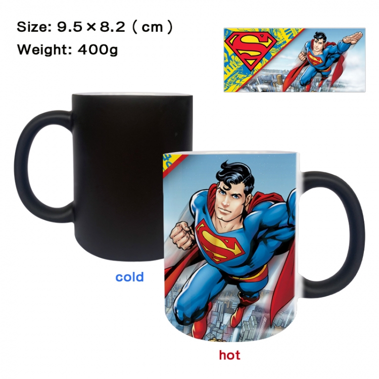 Superman Anime peripherals color changing ceramic cup tea cup mug 9.5X8.2cm