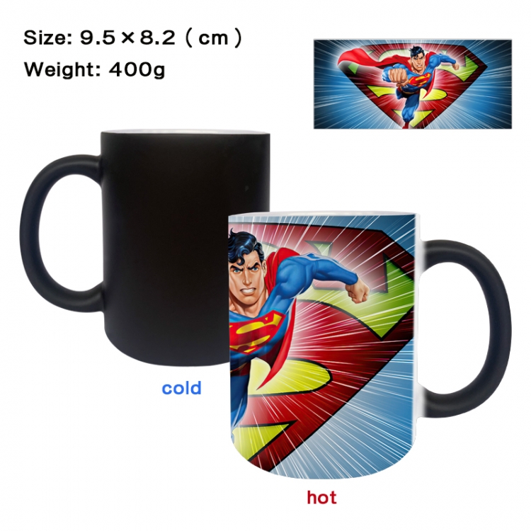 Superman Anime peripherals color changing ceramic cup tea cup mug 9.5X8.2cm