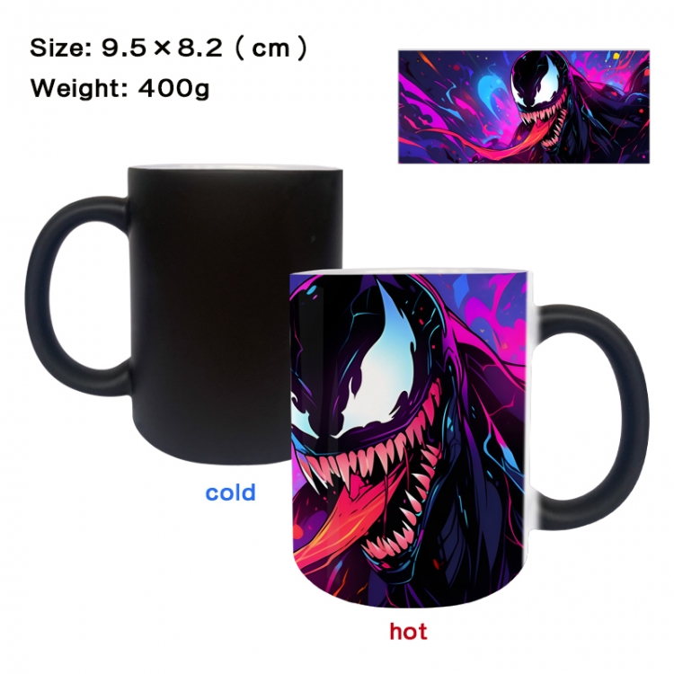 venom Anime peripherals color changing ceramic cup tea cup mug 9.5X8.2cm