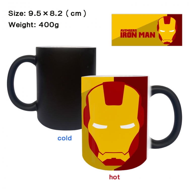 Iron Man Anime peripherals color changing ceramic cup tea cup mug 9.5X8.2cm