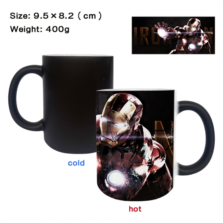 Iron Man Anime peripherals color changing ceramic cup tea cup mug 9.5X8.2cm