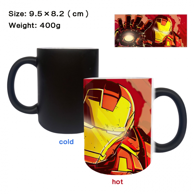 Iron Man Anime peripherals color changing ceramic cup tea cup mug 9.5X8.2cm