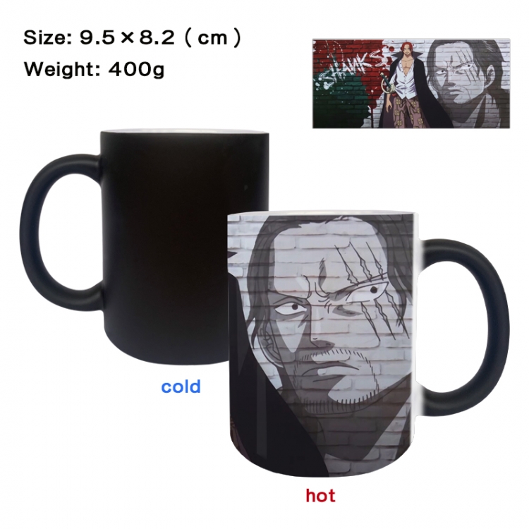 One Piece Anime peripherals color changing ceramic cup tea cup mug 9.5X8.2cm