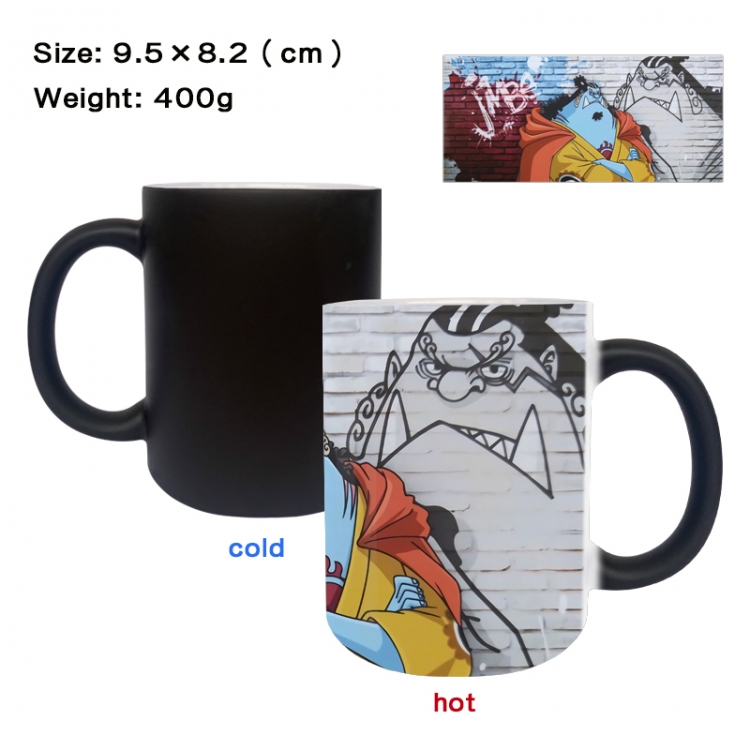 One Piece Anime peripherals color changing ceramic cup tea cup mug 9.5X8.2cm