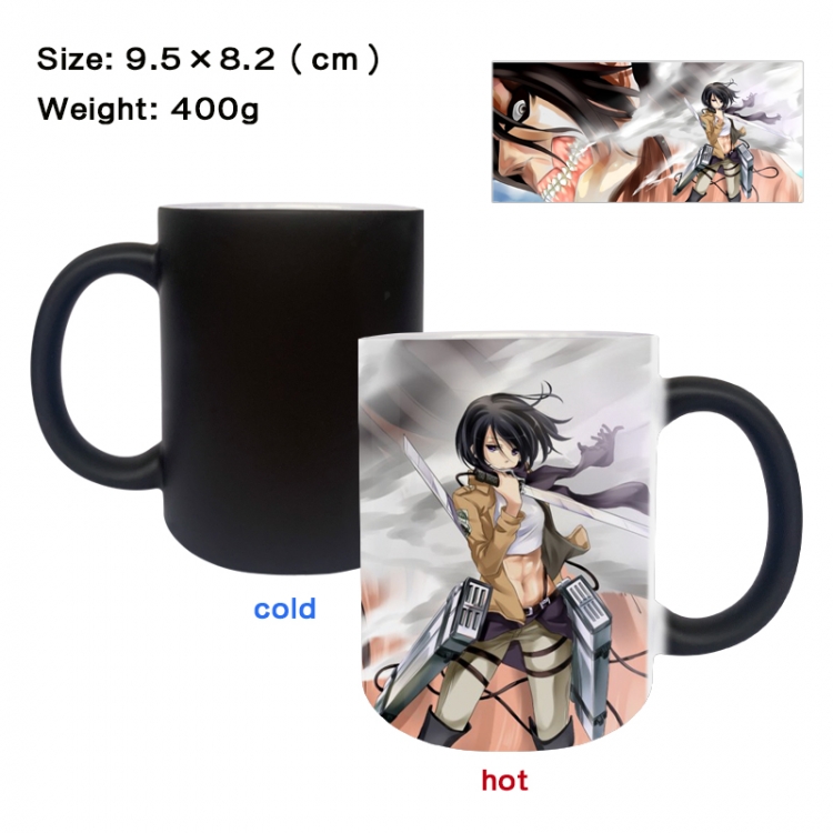 Shingeki no Kyojin Anime peripherals color changing ceramic cup tea cup mug 9.5X8.2cm