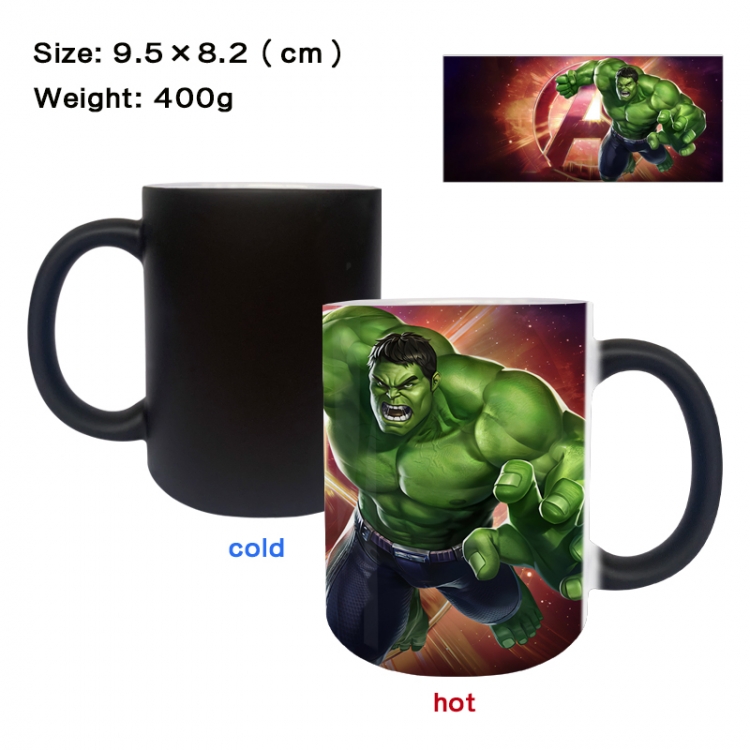 The Hulk Anime peripherals color changing ceramic cup tea cup mug 9.5X8.2cm