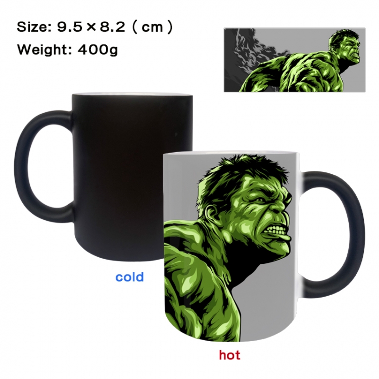 The Hulk Anime peripherals color changing ceramic cup tea cup mug 9.5X8.2cm