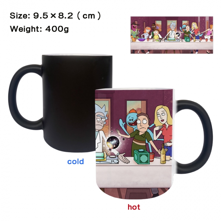 Rick and Morty Anime peripherals color changing ceramic cup tea cup mug 9.5X8.2cm