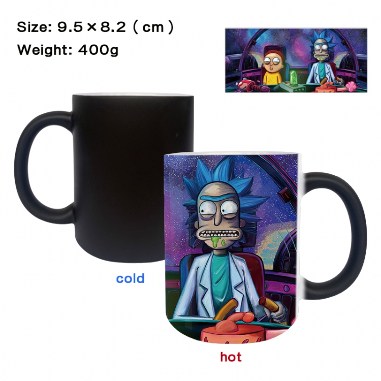 Rick and Morty Anime peripherals color changing ceramic cup tea cup mug 9.5X8.2cm