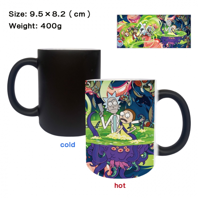 Rick and Morty Anime peripherals color changing ceramic cup tea cup mug 9.5X8.2cm