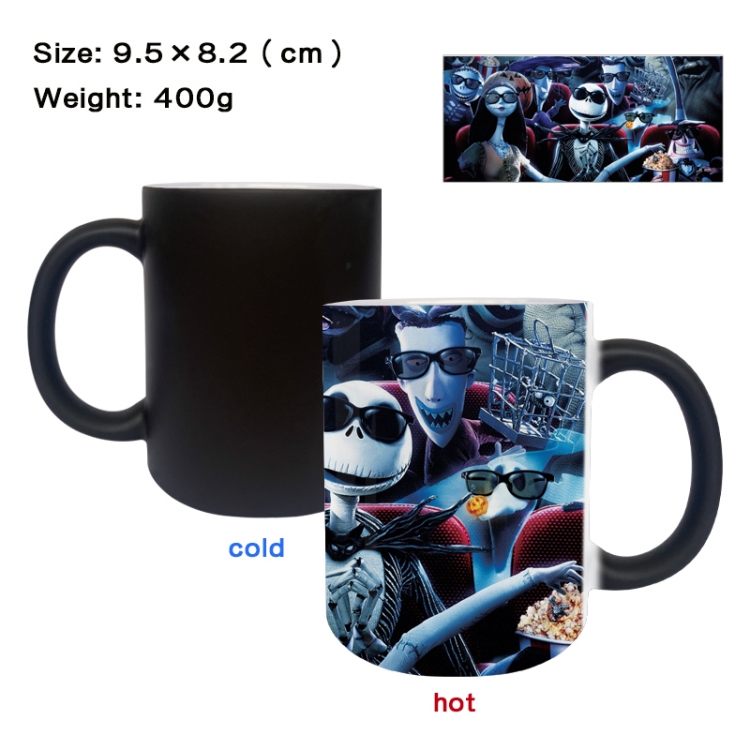 The Nightmare Before Christmas Anime peripherals color changing ceramic cup tea cup mug 9.5X8.2cm