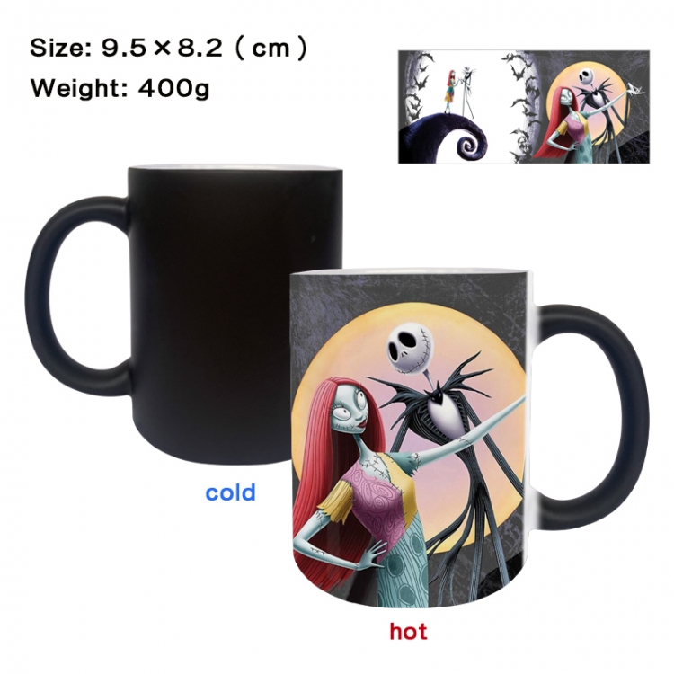 The Nightmare Before Christmas Anime peripherals color changing ceramic cup tea cup mug 9.5X8.2cm