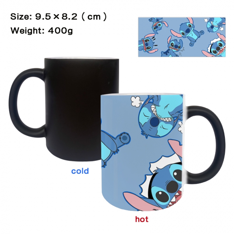 Lilo & Stitch Anime peripherals color changing ceramic cup tea cup mug 9.5X8.2cm