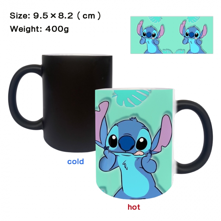 Lilo & Stitch Anime peripherals color changing ceramic cup tea cup mug 9.5X8.2cm