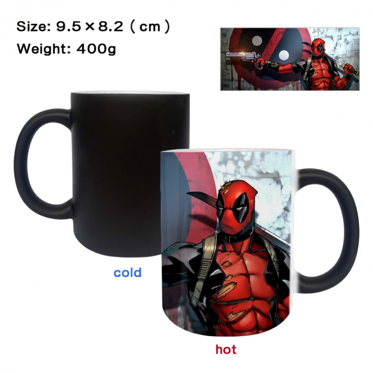 Deadpool Anime peripherals color changing ceramic cup tea cup mug 9.5X8.2cm