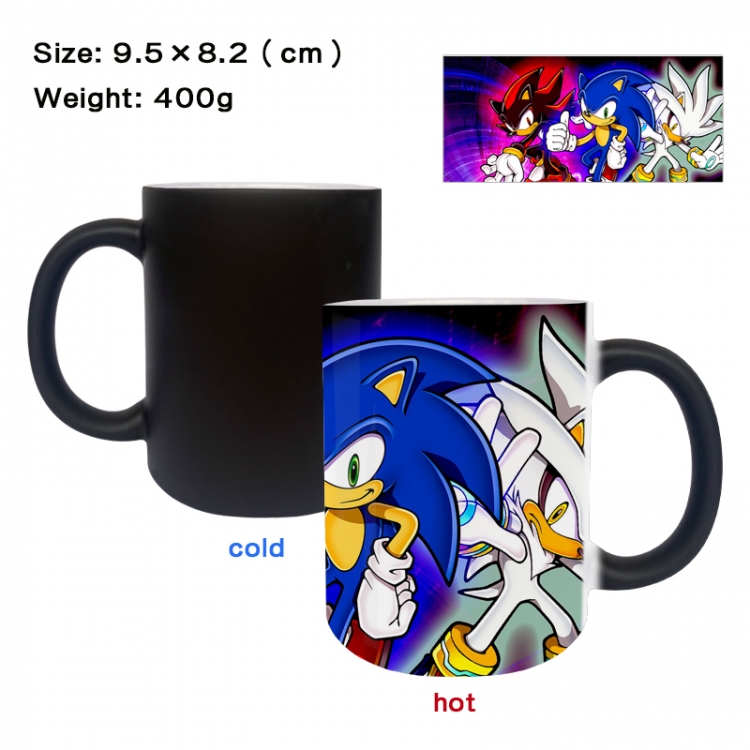 Sonic The Hedgehog Anime peripherals color changing ceramic cup tea cup mug 9.5X8.2cm