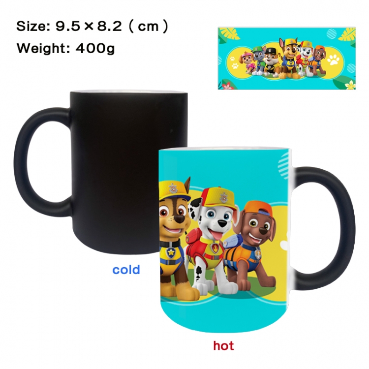 PAW Patrol Anime peripherals color changing ceramic cup tea cup mug 9.5X8.2cm