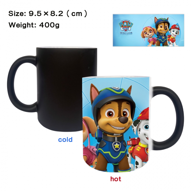 PAW Patrol Anime peripherals color changing ceramic cup tea cup mug 9.5X8.2cm