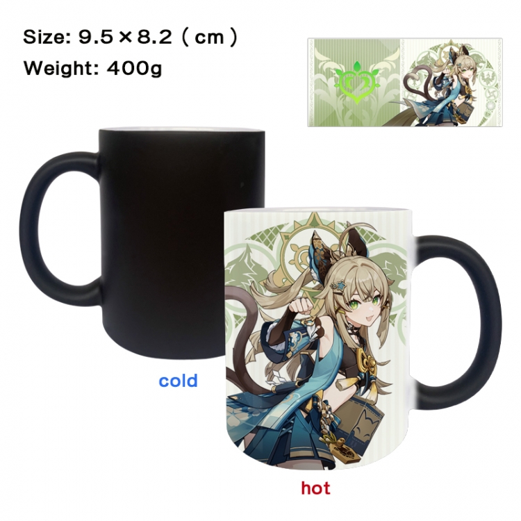 Genshin Impact Anime peripherals color changing ceramic cup tea cup mug 9.5X8.2cm