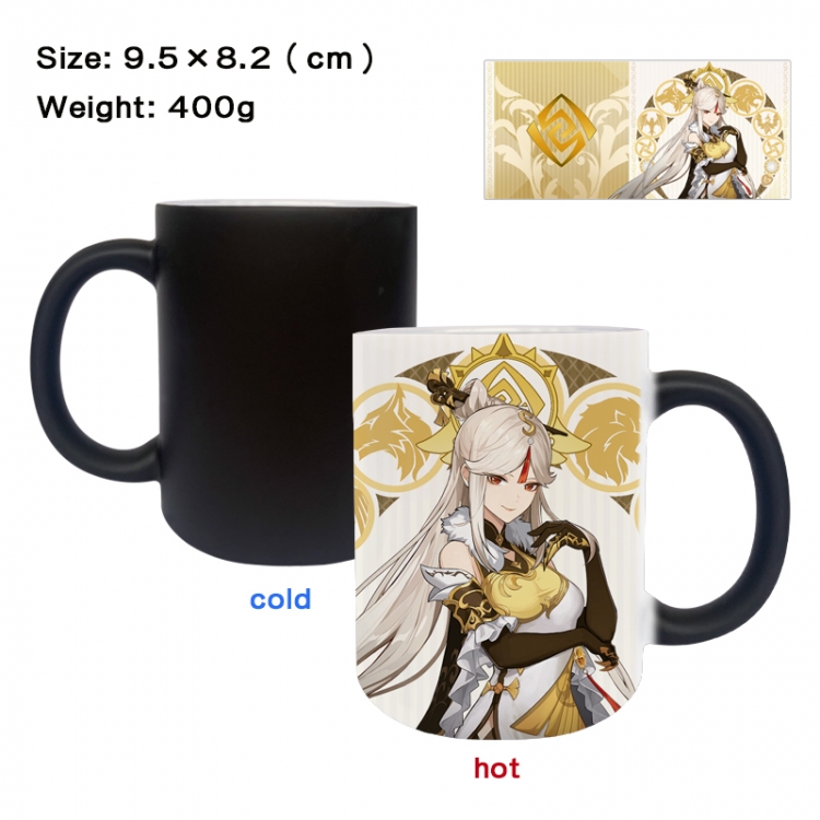 Genshin Impact Anime peripherals color changing ceramic cup tea cup mug 9.5X8.2cm