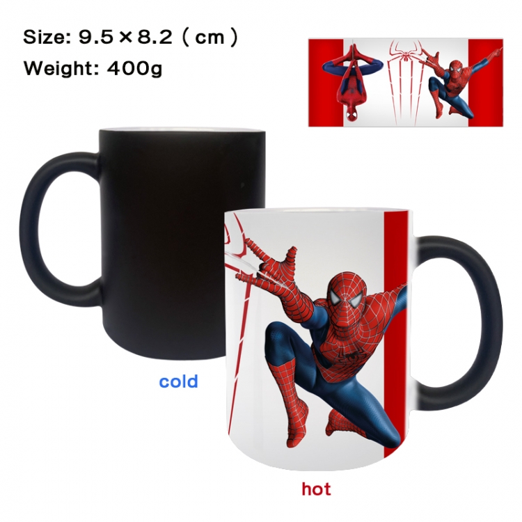 Spiderman Anime peripherals color changing ceramic cup tea cup mug 9.5X8.2cm