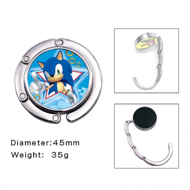 Sonic The Hedgehog Anime folding bag hanger table edge bag hook 45mm