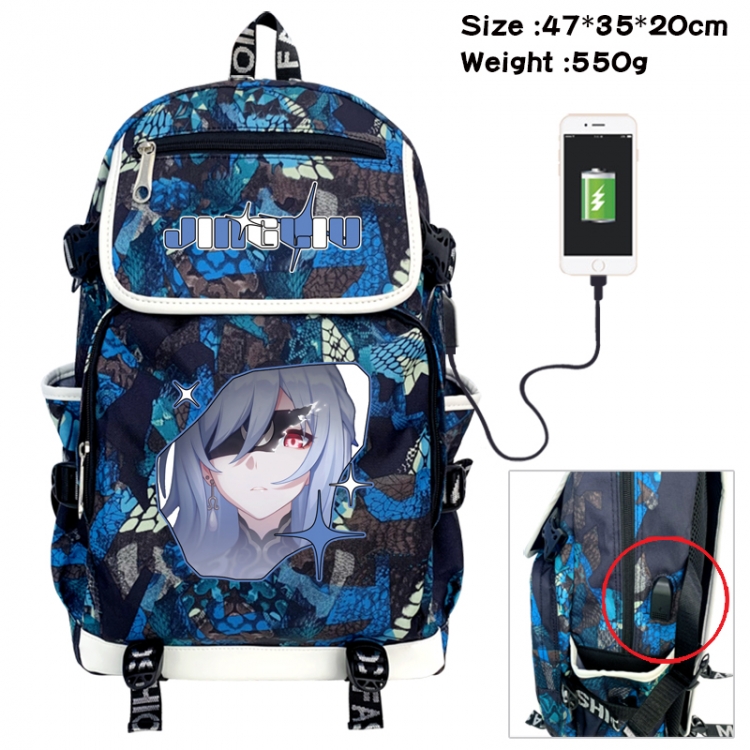 Honkai: Star Rail Camouflage waterproof sail fabric flip backpack student bag 47X35X20CM 550G