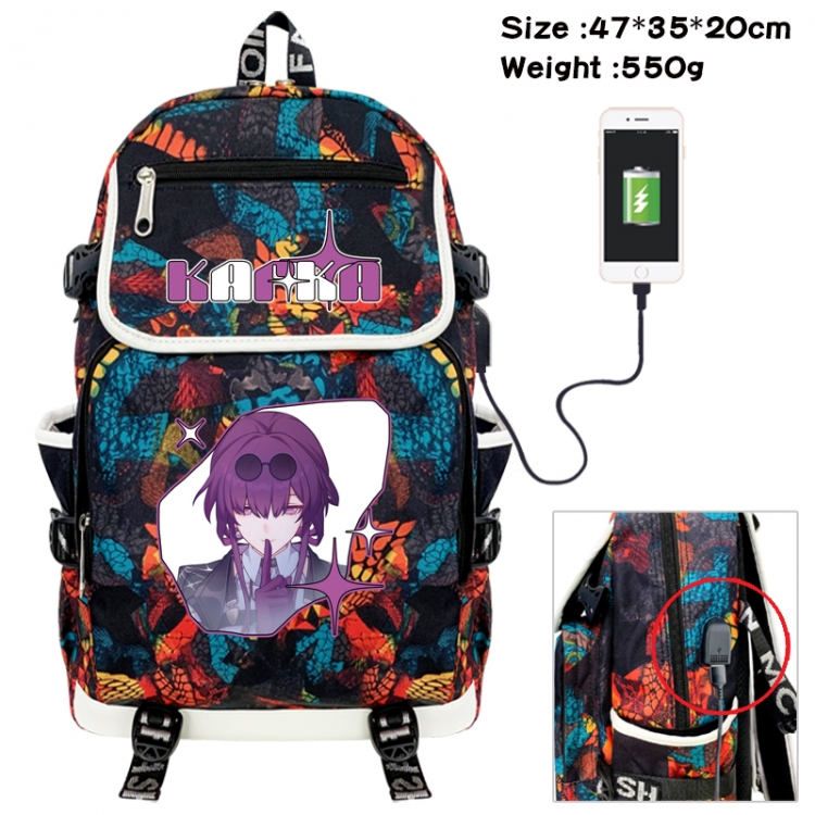 Honkai: Star Rail Camouflage waterproof sail fabric flip backpack student bag 47X35X20CM 550G