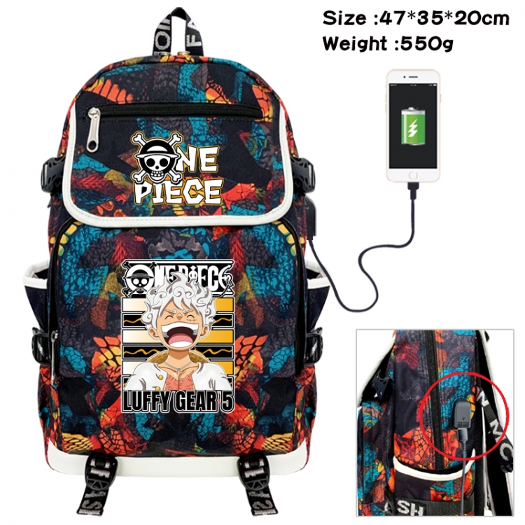 One Piece Camouflage waterproof sail fabric flip backpack student bag 47X35X20CM 550G