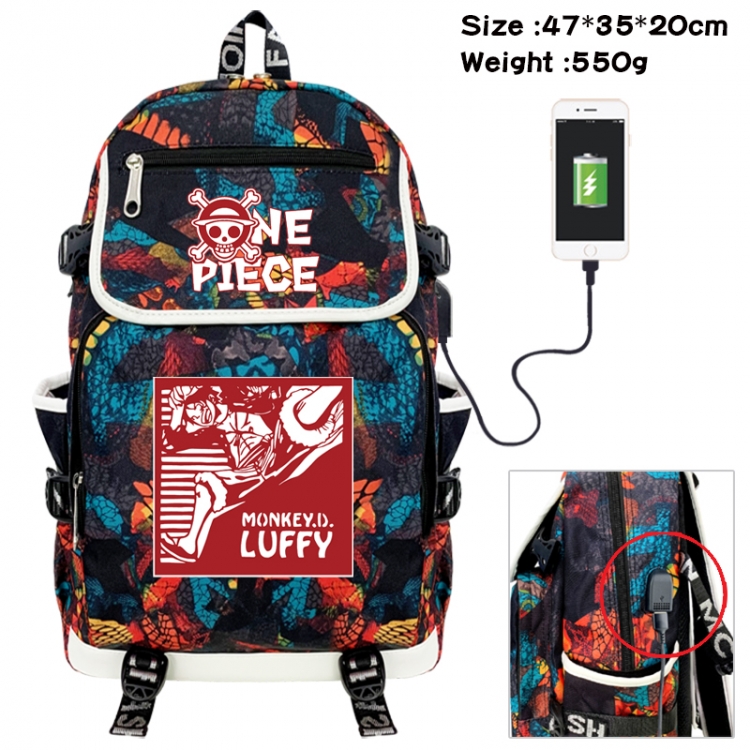 One Piece Camouflage waterproof sail fabric flip backpack student bag 47X35X20CM 550G