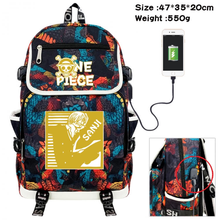 One Piece Camouflage waterproof sail fabric flip backpack student bag 47X35X20CM 550G