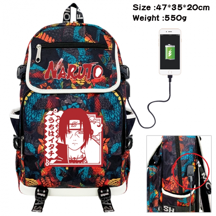 Naruto Camouflage waterproof sail fabric flip backpack student bag 47X35X20CM 550G