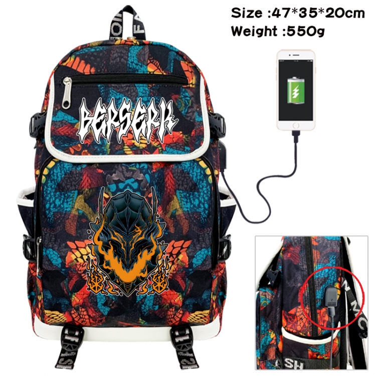 Berserk Camouflage waterproof sail fabric flip backpack student bag 47X35X20CM 550G