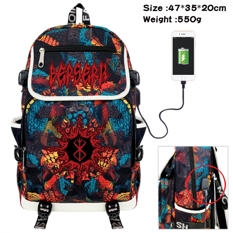 Berserk Camouflage waterproof sail fabric flip backpack student bag 47X35X20CM 550G