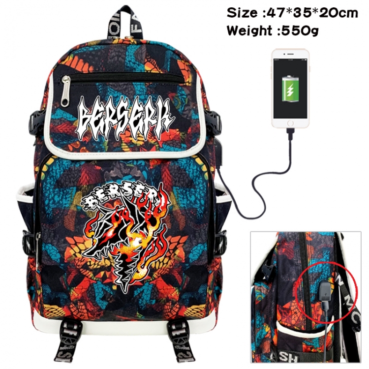 Berserk Camouflage waterproof sail fabric flip backpack student bag 47X35X20CM 550G